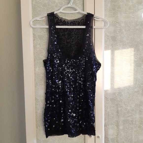 Stretchy sequin tank top - Picture 1 of 3
